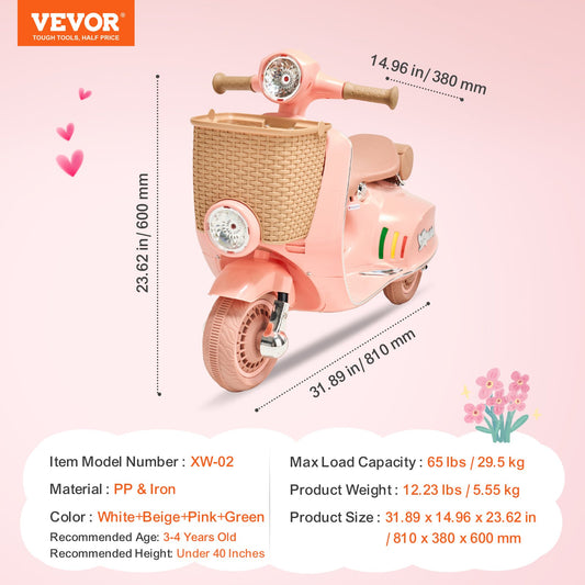 US Local Kids Ride On Motorcycle 6V Electric Motor Trike With LED For Kids Aged 3