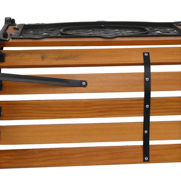 US Local Double Arched Back Iron Wood Bench