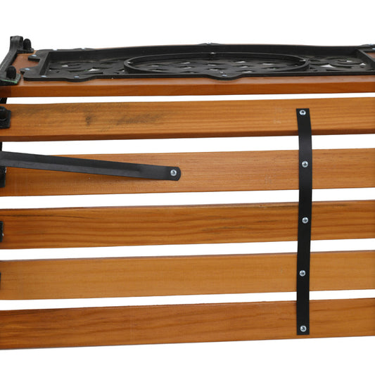 US Local Double Arched Back Iron Wood Bench