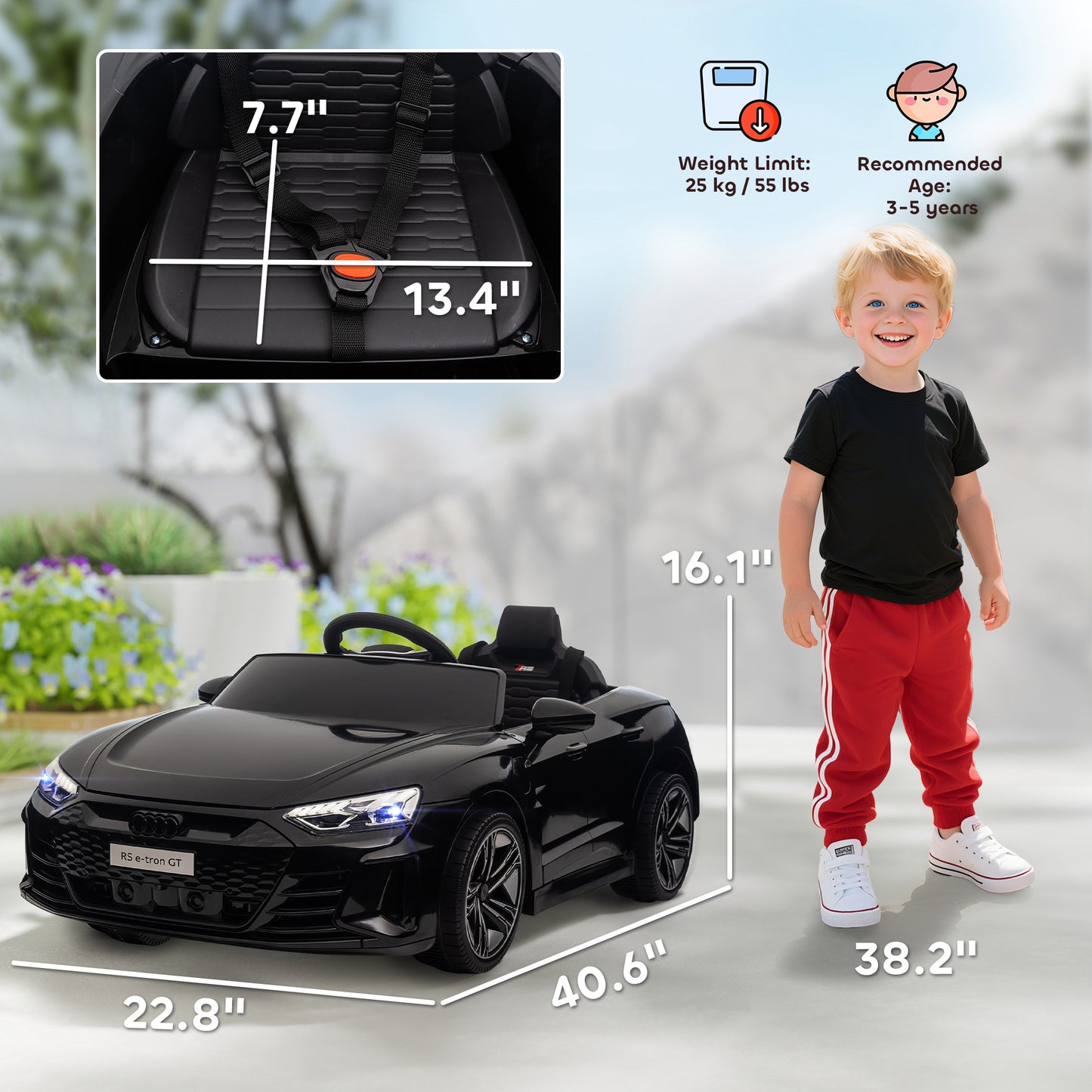 US Local Licensed Audi RS e-tron GT 12V Ride On Car Truck for Kids