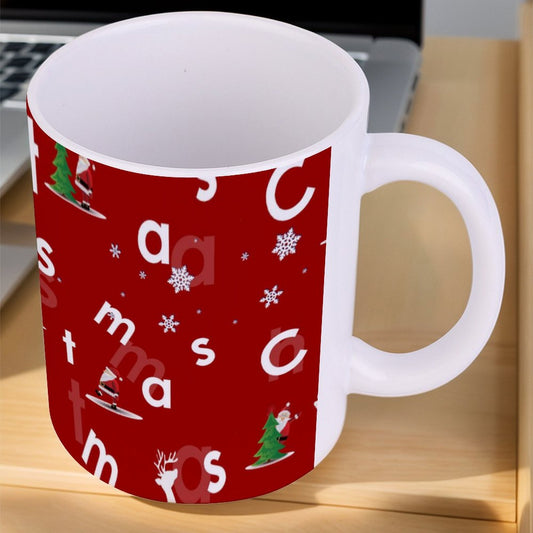 POD US Local White mug with full print, Christmas, Elk 0102