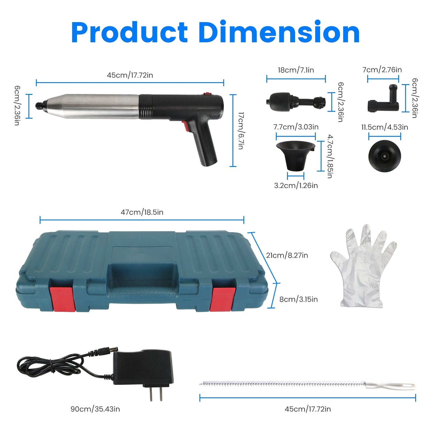 US Local 1Pc Electric Toilet Plunger High Pressure Air Plunger Air Drain Blaster Drain Clog Remover With Real Time Pressure Display For Toilets Bathroom Floor Drain Kitchen Sinks Plumbing Clogs