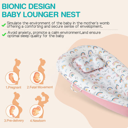 US Local Baby's Crib pure Cotton Sleeve , High-grade Memory Foam, Inner Core, Detachable, Easy To Clean, Easy To Carry