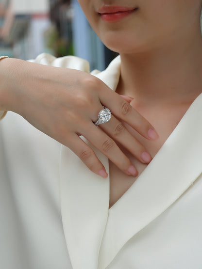 US Local Dance With Youth - A Fashionable And Luxurious Jewelry Accessory Set With 5-carat Moissan Diamond S925 Sterling Silver And Platinum-plated Diamond