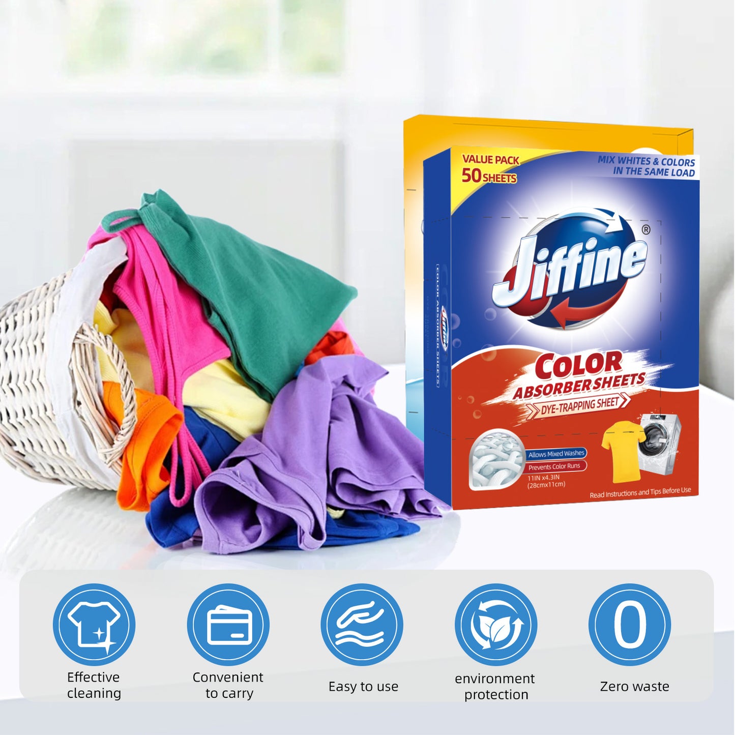 US Local JIFFINE Laundry Tablets Color-absorbing Tablets