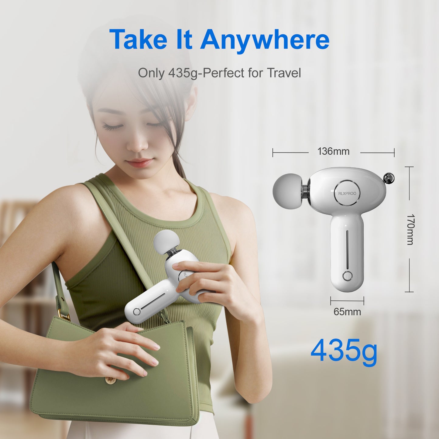 US Local Mini Massage Gun - Deep Tissue Percussion Massager With Heating Function, 5 Speed Levels, Portable Muscle Relaxation For Athletes & Recovery, USB Rechargeable