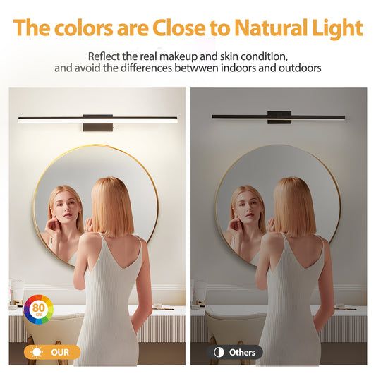 US Local 39 Inch Modern LED Bathroom Vanity Light -Sleek Black Metal Wall Light For Mirror, Dressing Room Or Sink Area