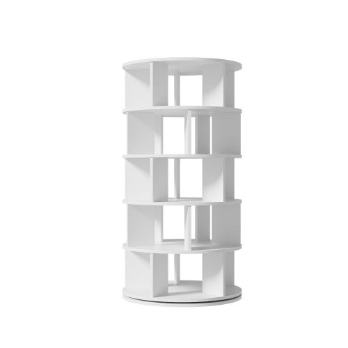 UK Local Shoe Rack, Rotatable Angle, White Round, 5 Tiers, Height 115 Cm, Width 60 Cm