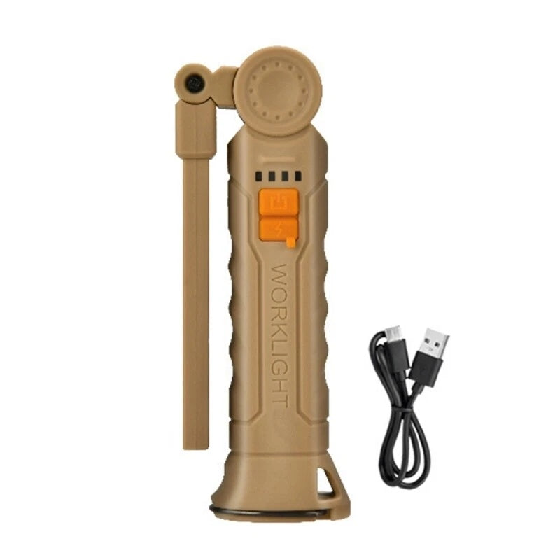 US Local USB Rechargeable LED COB Work Light Mechanic Flashlight Lamp Magnetic Folding Torch Camping Light