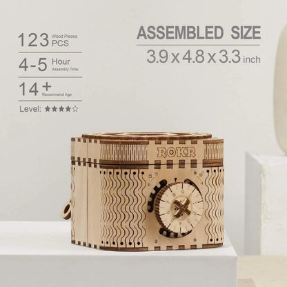 US Local Robotime Rokr 123Pcs Treasure Box Creative 3D Wooden Puzzle Game Assembly Toys Chris Gift For Children Adults Teens