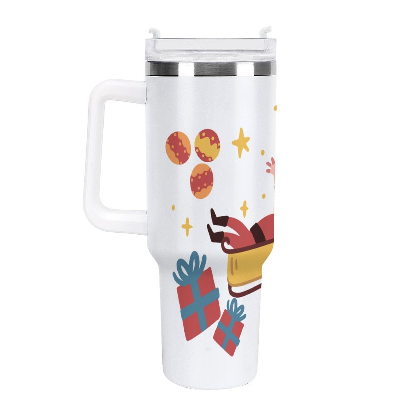 PHDT00152 POD US Local Tumbler 40 oz Large Capacity Car Cup Christmas Santa Claus Gift Star