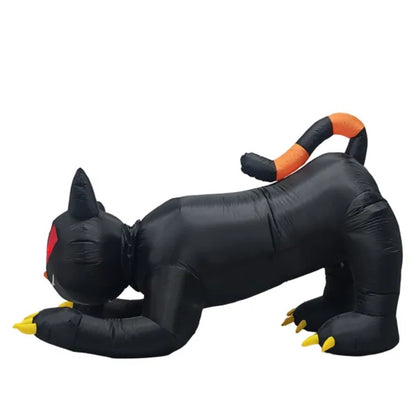 US Local 6.5 FT Halloween Inflatables Animated Black Cat With Shakable Head, Outdoor Decorations Blow Up Yard Decor With Built-in LEDs For Indoor Party Garden Lawn Decor