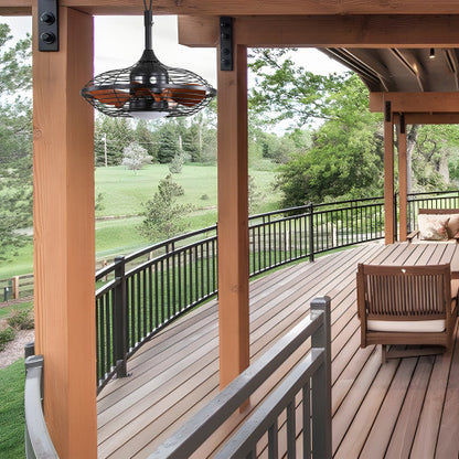 US Local 20 Inch Downrod Mount Ceiling Fan LED 18W 3CCT 5 ABS Blades DC Motor With Hanging And Hook For Outside Patios Pergola