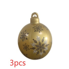 US Local Christmas Ornament Ball Outdoor Pvc 60CM Inflatable Decorated Ball PVC Giant Big Large Balls Xmas Tree Decorations Toy Ball