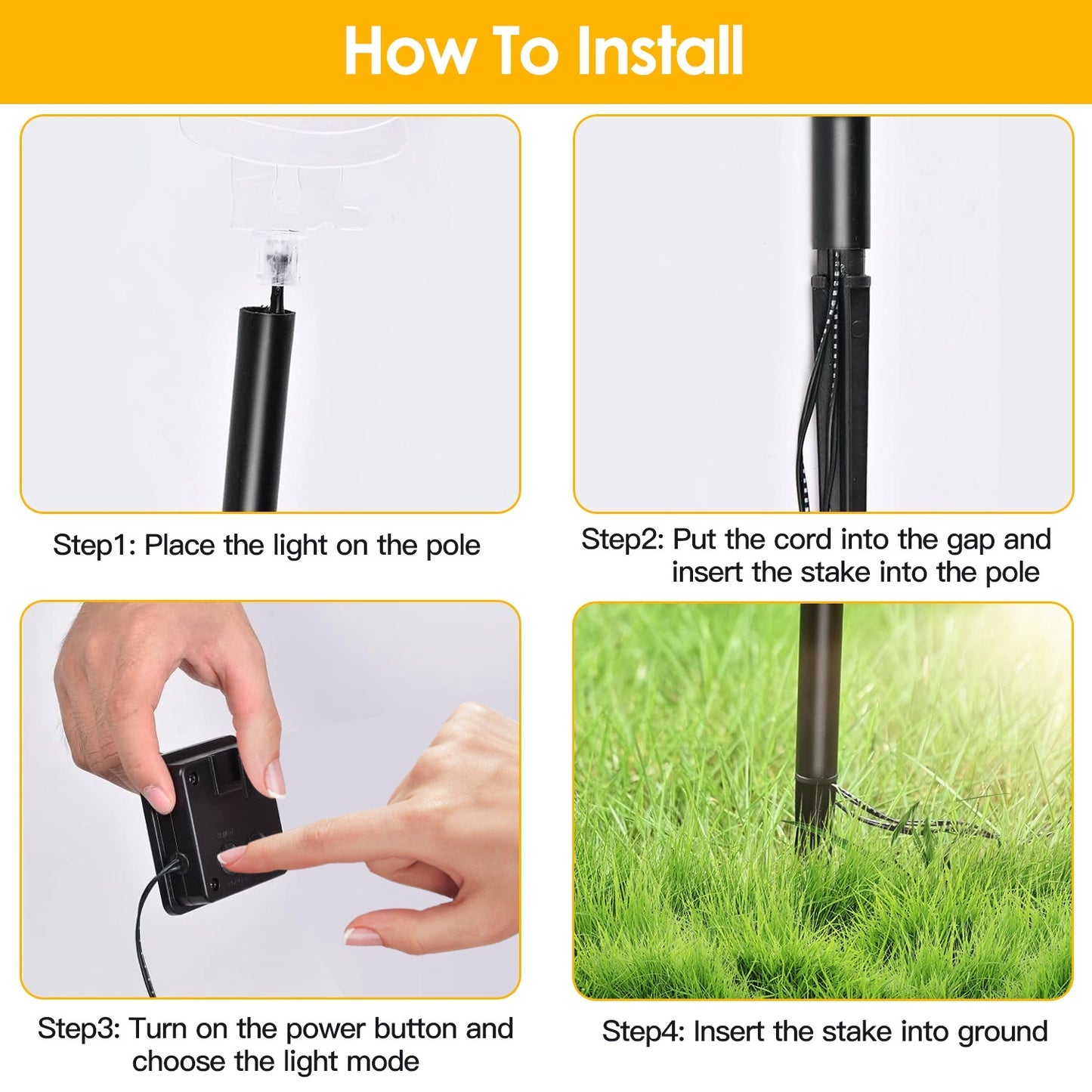 US Local 1 Set Of 5Pcs Mixed Christmas Decoration Light Solar Stake Light Waterproof Reindeer Snowflake Bell Christmas Tree Santa Claus Light Outdoor Landscape Light