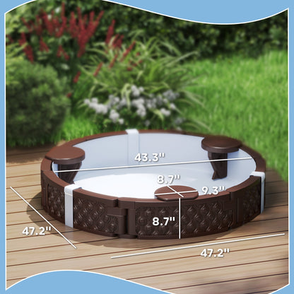 US Local 47" Round Kids Sandbox with Cover