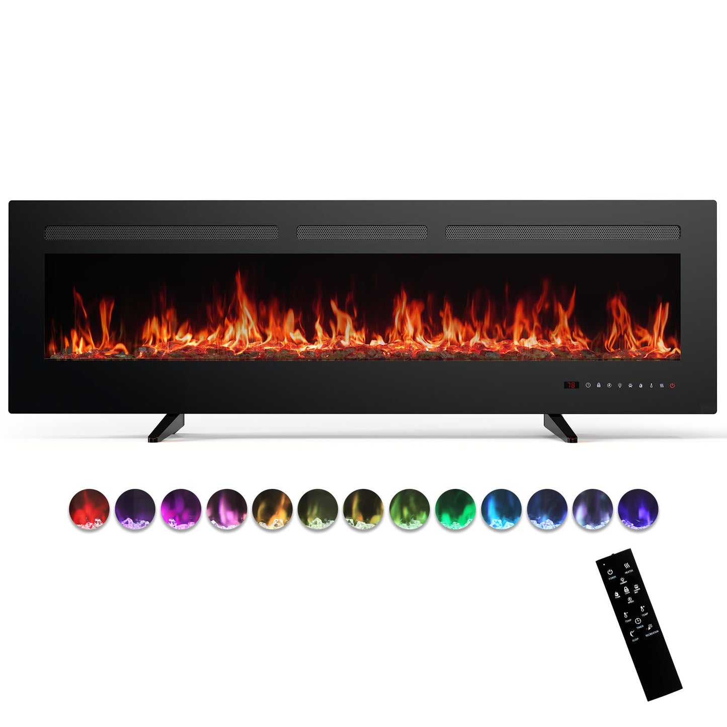 US Local Electric Fireplace Heater With Remote Control