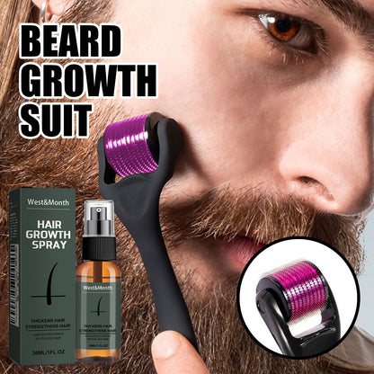 US Local Moustache Spray Set Moisturizing Spray Facial Hair Treatment Boosting Beard Growth Thickening Liquid