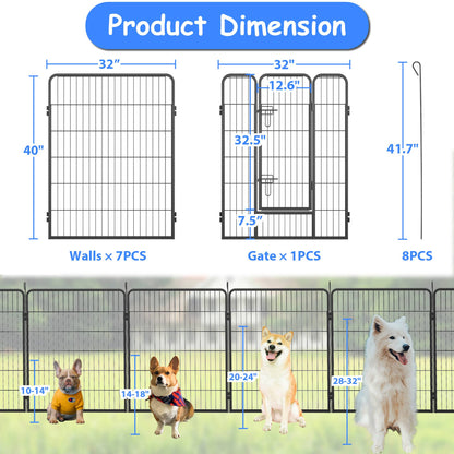 US Local Dog Pens Outdoor Dog Fence Dog Playpen For Large Dogs Dog Kennel Pet Playpen