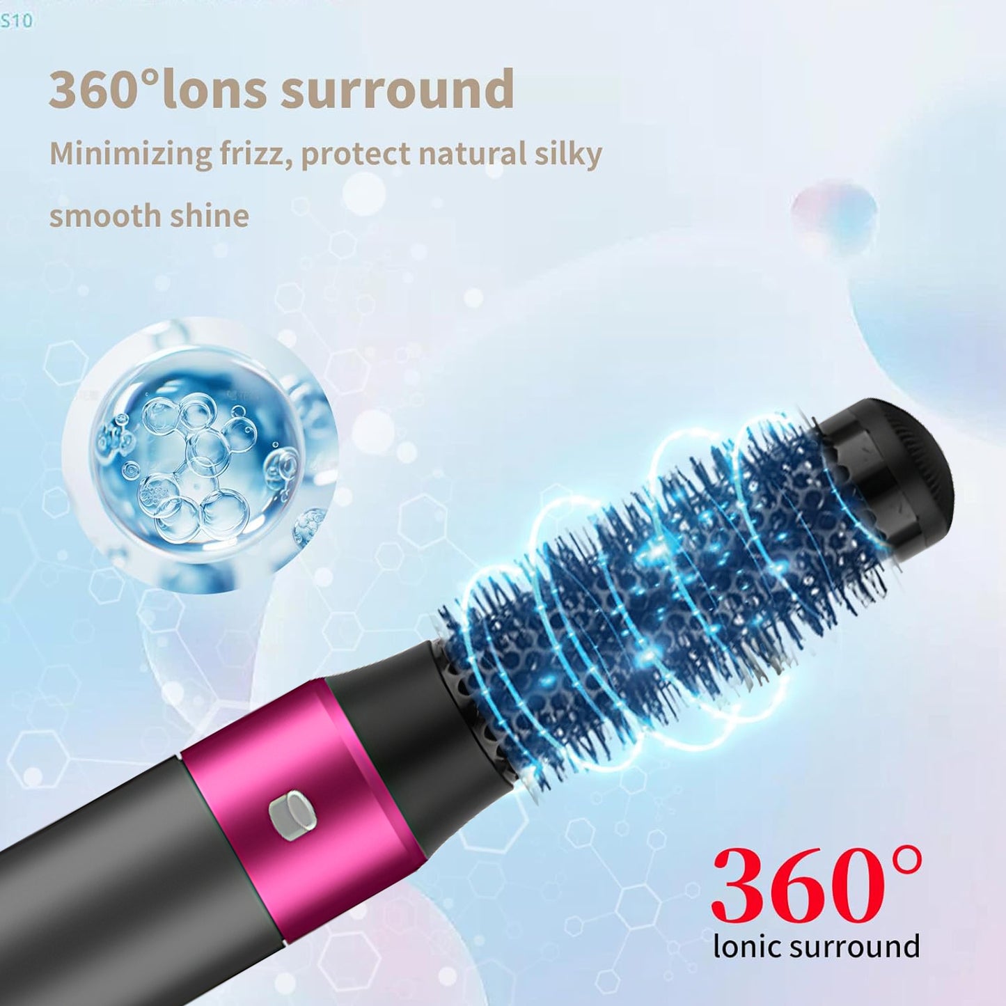 US Local 5 In 1 Hair Dryer Brush Kit, Blow Dryer Brush For Drying, Straightening, Volumizing, Curling And Styling Hair - 1000W - Gold