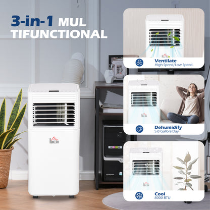 US Local Portable Air Conditioner 7000BTU Remote Fan Modes 24 Hour Timer Auto Off