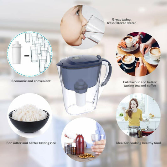 US Local DP06Water Filter Jug Water Pitcher Purifier Cartridge Electronic Indicator 10Cup