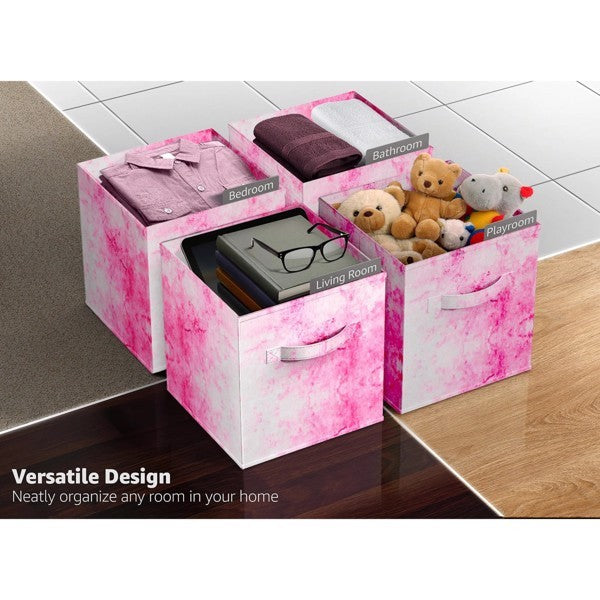 Colorful Foldable Storage Box, 6 Packs Of Foldable Storage Box With Handle