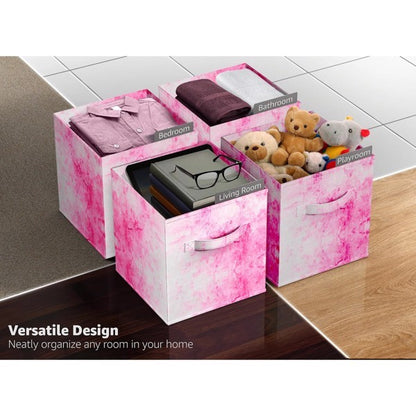 US Local Colorful Foldable Storage Box, 6 Packs Of Foldable Storage Box With Handle