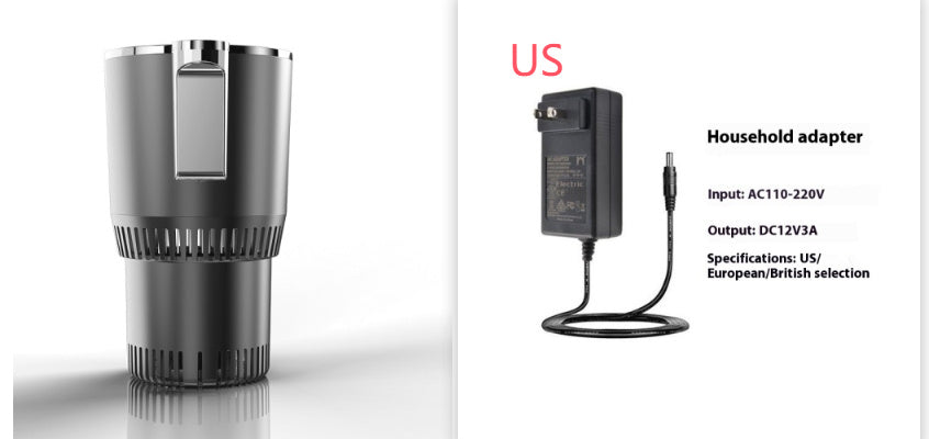 USA Local 2 In1 Car Heating Cooling Cup 12V Smart Car Cup Holder Digital Temperature Display Drink Cup Warmer Cooler Mini Car Refrigerator