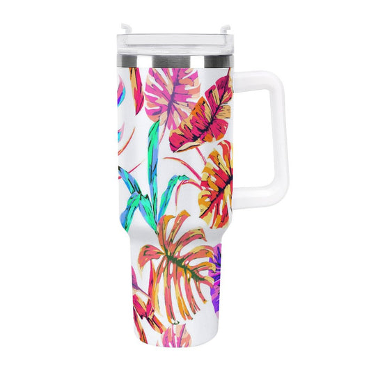 PHDT00414 POD US Local Tumbler 40 oz Large Capacity Car Cup Monstera, Summer, Dazzling, Tropical