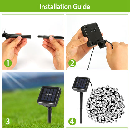 1Pc 200 LED 22M Solar String Lights With 8 Lighting Modes IP44 Waterproof For Christmas Wedding Party Garden Yard Decor