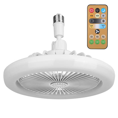 US Local White-Grey Options -- 1Pc Ceiling Fan With Lights Remote Control 9.44in E27 Socket Fanlight With Dimmable Dimming Light Color Brightness 3 Fan Speed Timer Function