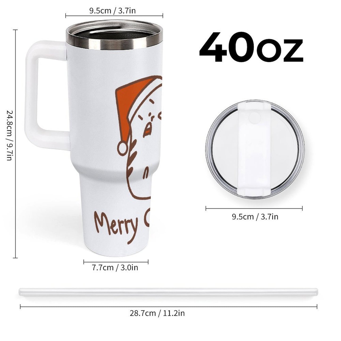 PHDT00012 POD US Local Tumbler 40 oz Large Capacity Car Cup Christmas Cat