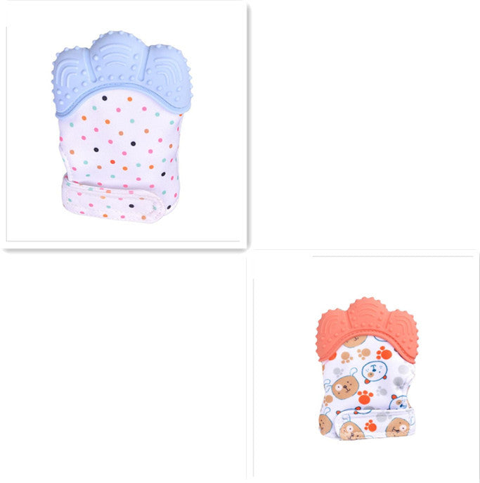 US Local Baby teether baby anti-bite silicone molar gloves children's sound toys