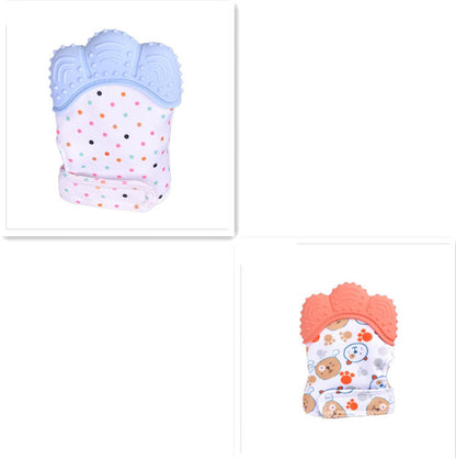 US Local Baby teether baby anti-bite silicone molar gloves children's sound toys