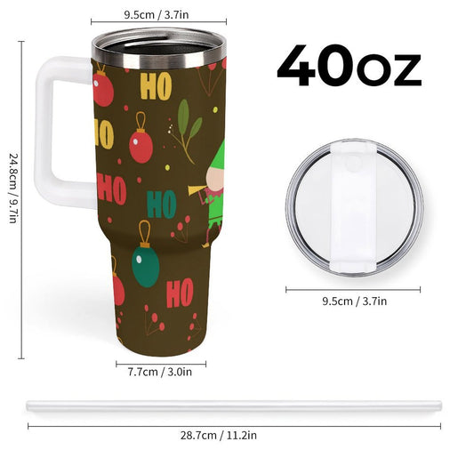 PHDT00055 POD US Local Tumbler 40 oz Large Capacity Car Cup Christmas Elf Green