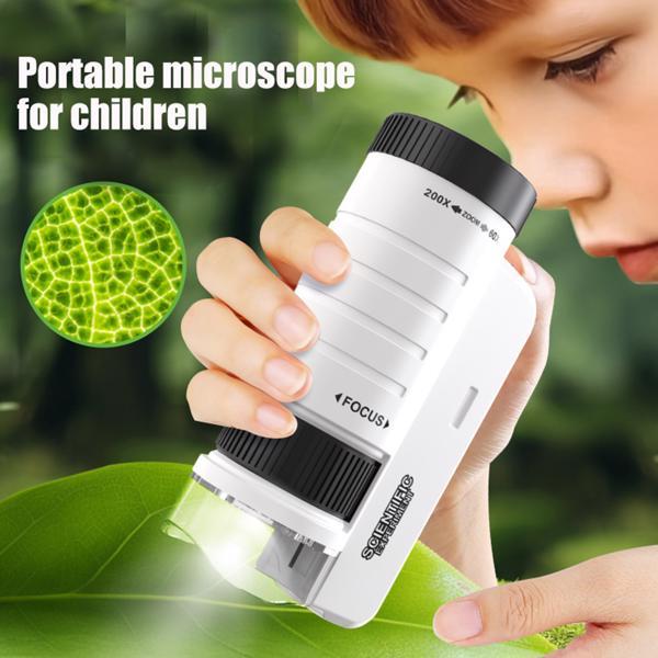 US Local Bio Educational Science Experiment Toy Gift, Microscope For Kids - 5804A Black