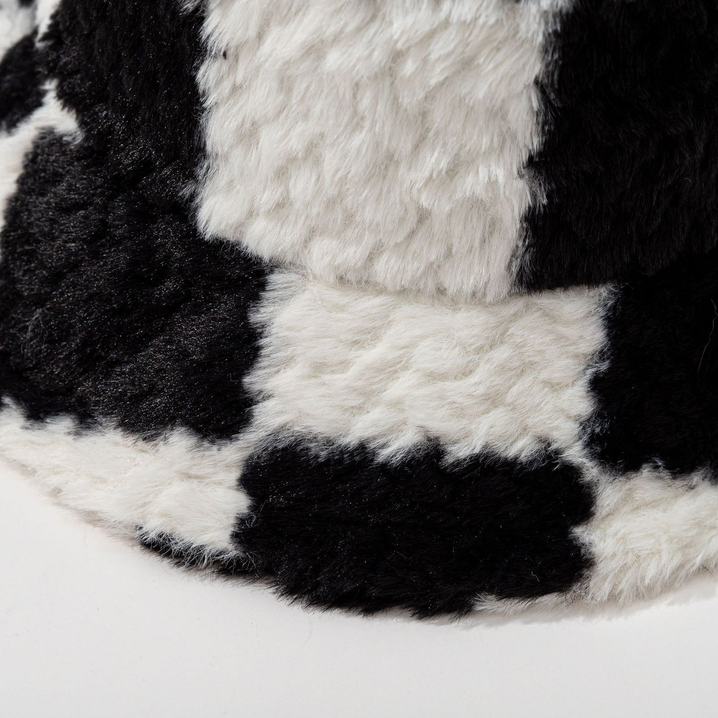 Square Plaid Plush Fisherman Hat