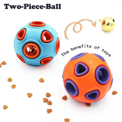 US Local Dog Rubber Ball With Bell Sound, 2-Pack, Interactive Pet Chew Toy For Puppies And Small Dogs
