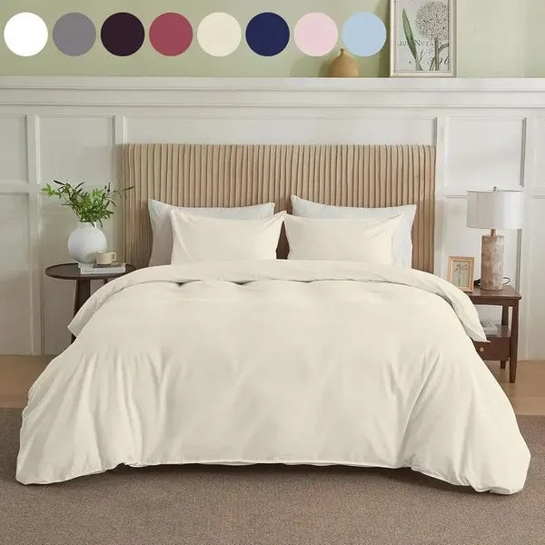 US Local Serta Simply Clean Solid Duvet Cover King