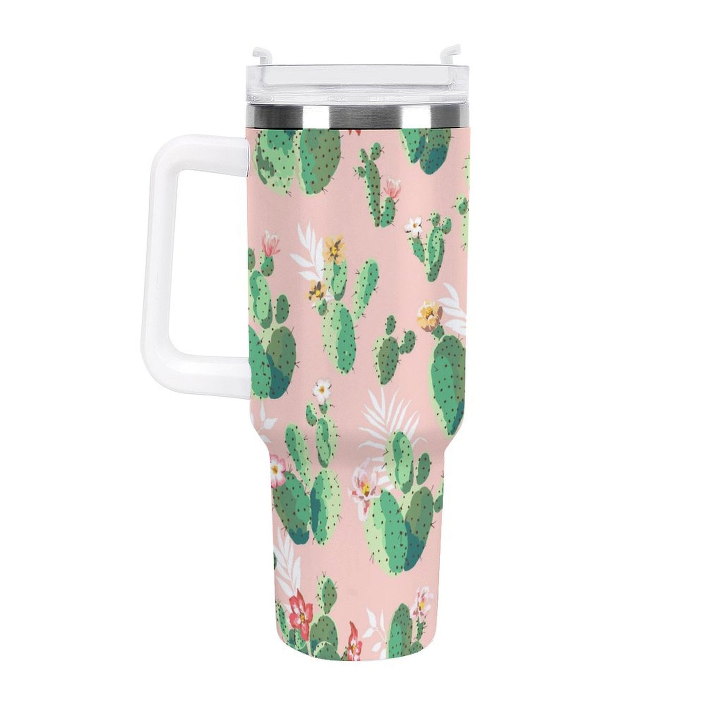 PHDT00045 POD US Local Tumbler 40 oz Large Capacity Car Cup Cactus, Tropical, Pink