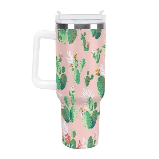 PHDT00045 POD US Local Tumbler 40 oz Large Capacity Car Cup Cactus, Tropical, Pink