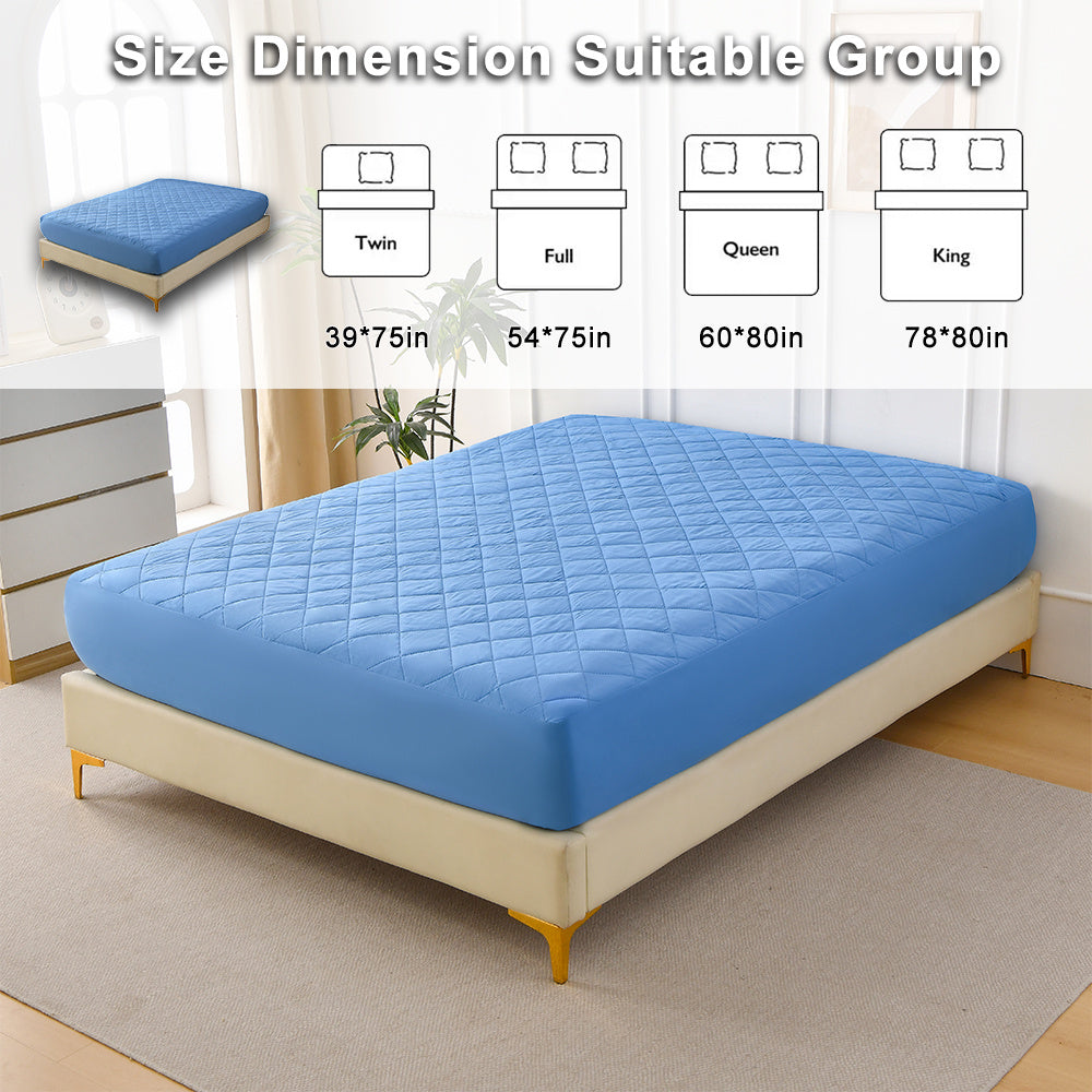 US Local Diamond Grid Ultrasonic Waterproof Mattress Protector