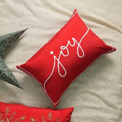 US Local Polyester Lumber Pillow With Embroidery Work Soft Stylish Accent