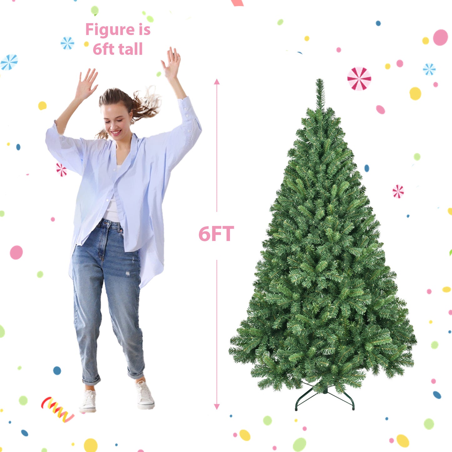 US Local PVC Christmas Tree, Christmas Decorations, With Lights