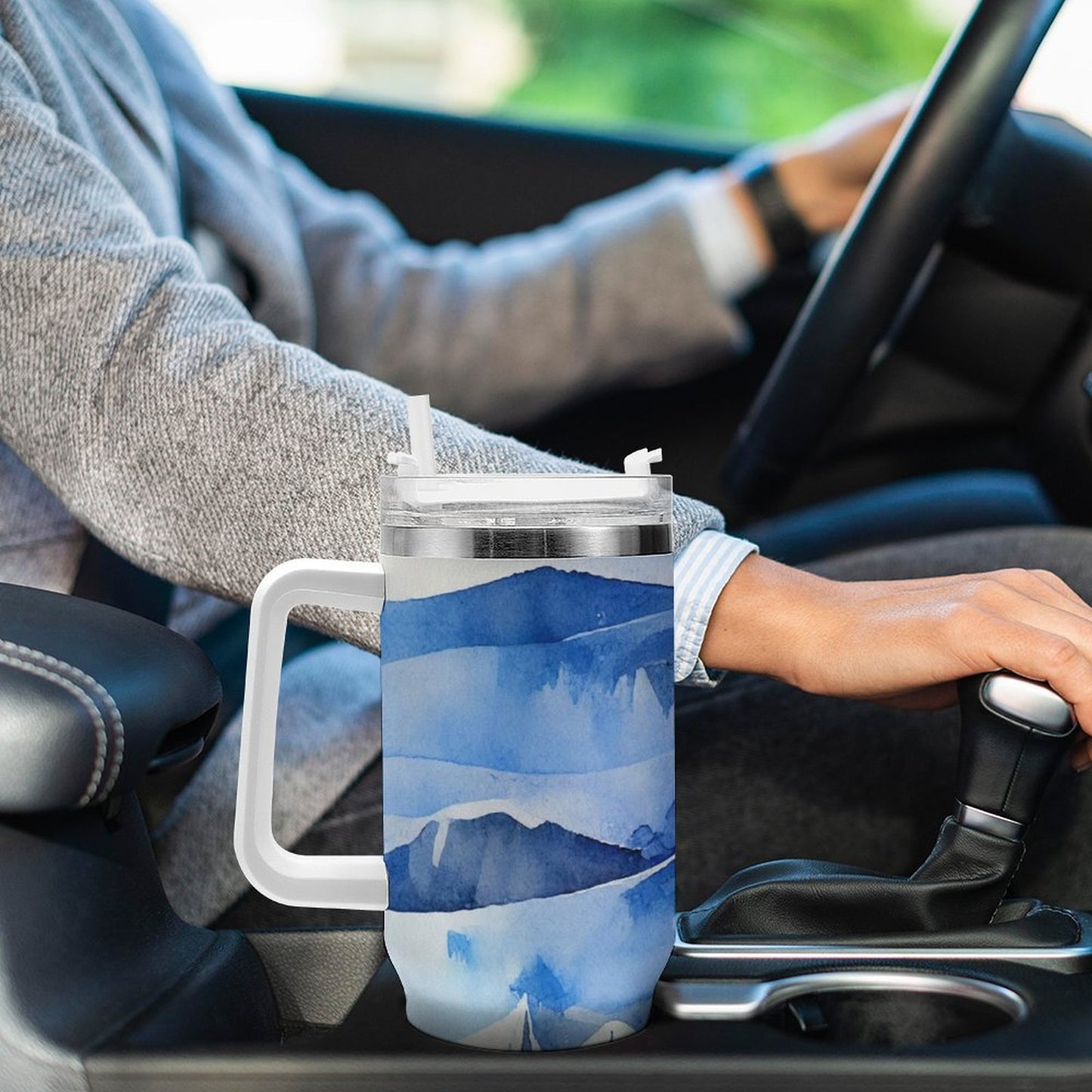 PHDT00214 POD US Local Tumbler 40oz Large Capacity Car Cup Mountains, Nature