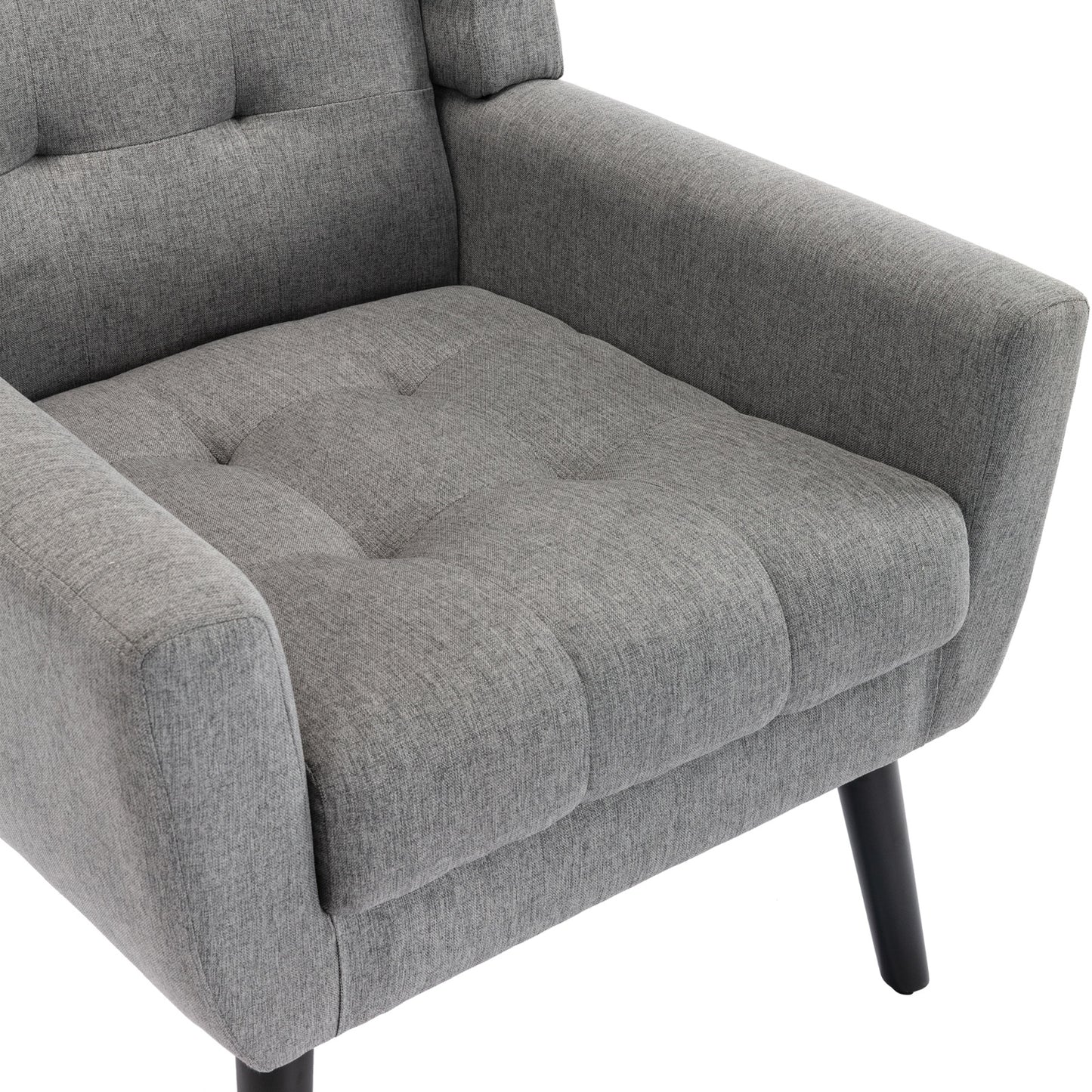 US Local Modern Soft Linen Ergonomic Accent Chair For Living Room, Bedroom, Home