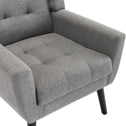 US Local Modern Soft Linen Ergonomic Accent Chair For Living Room, Bedroom, Home