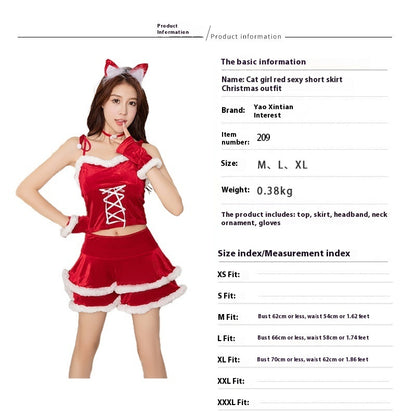 Christmas Clothing Japanese Red Christmas Cos