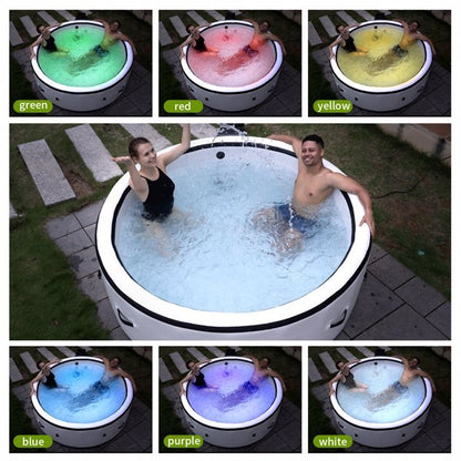 US Local Inflatable Hot Tub, Portable Spa Pool, Outdoor Spa Center That Can Accommodate 4-6 People, With Lid And 6 Colored Light Beads